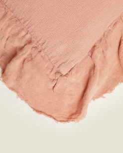 ZARA Home Linen Ruffle Throw Pillow Cover