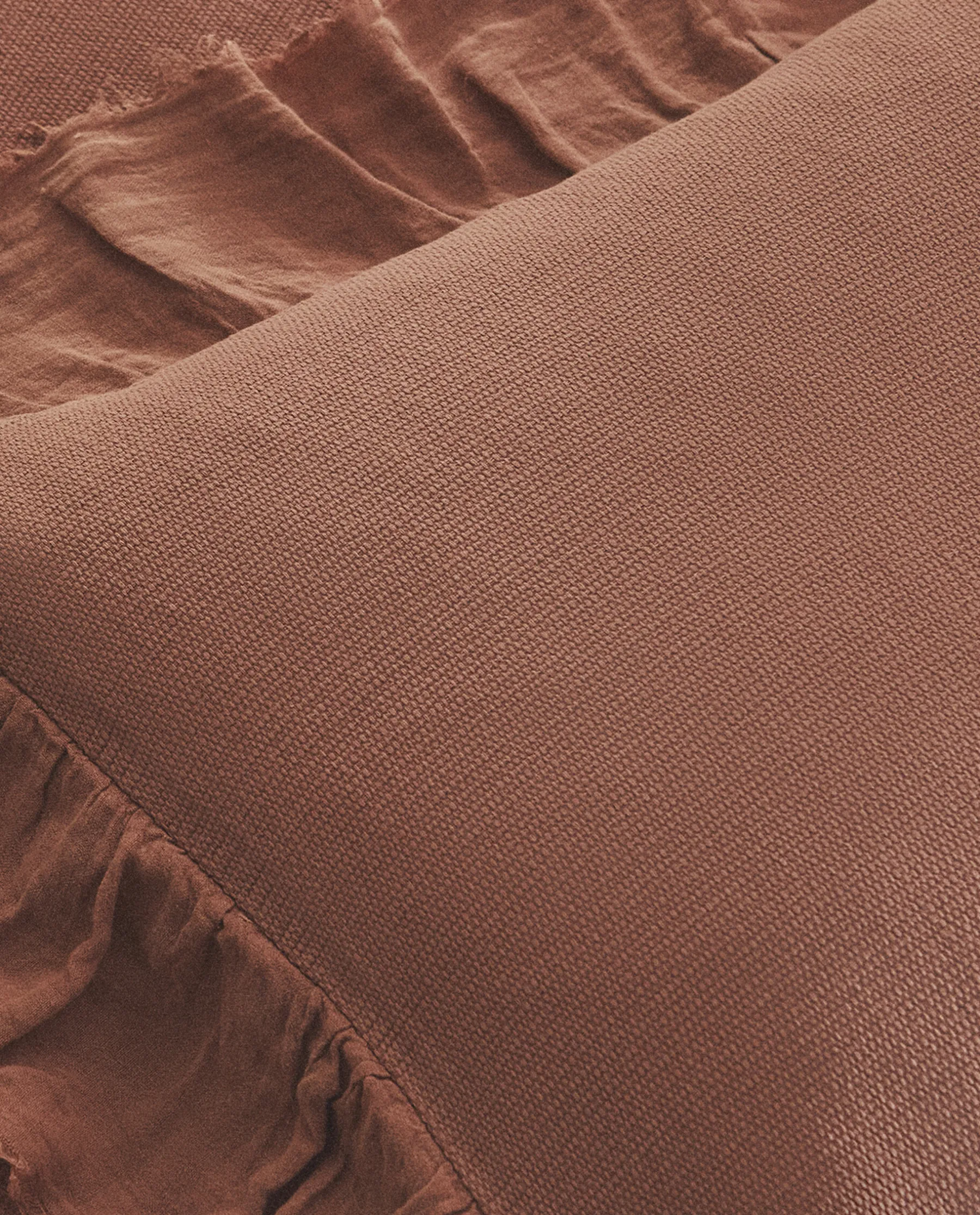 ZARA Home Linen Ruffle Throw Pillow Cover
