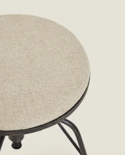 ZARA Home Linen Swivel Stool