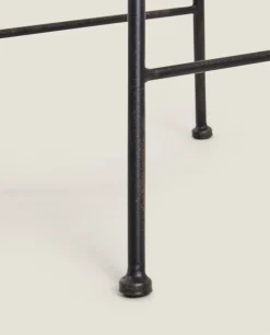 ZARA Home Linen Swivel Stool