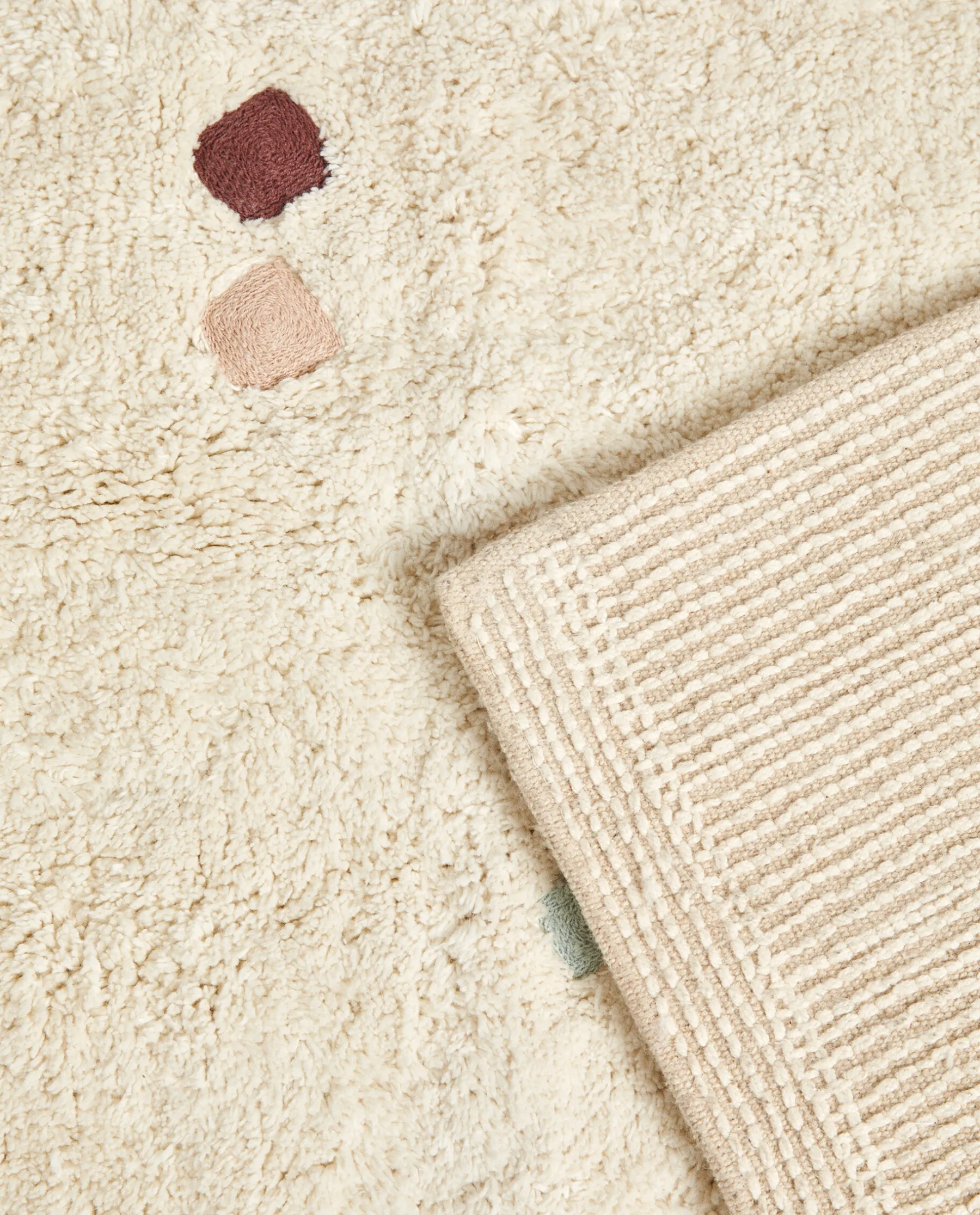 ZARA Home Multicolored Embroidered Check Rug