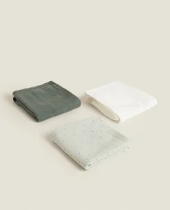 ZARA Home Multicolored Muslin Cloths (Pack Of 3)