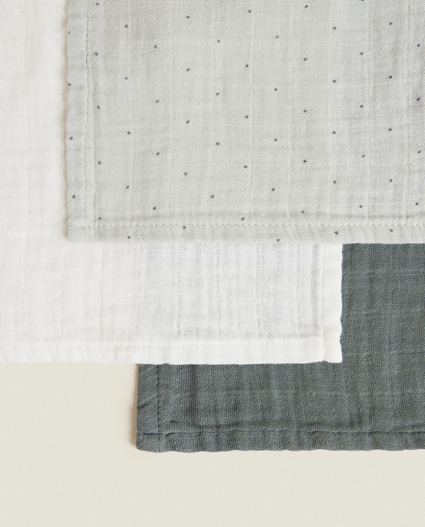 ZARA Home Multicolored Muslin Cloths (Pack Of 3)