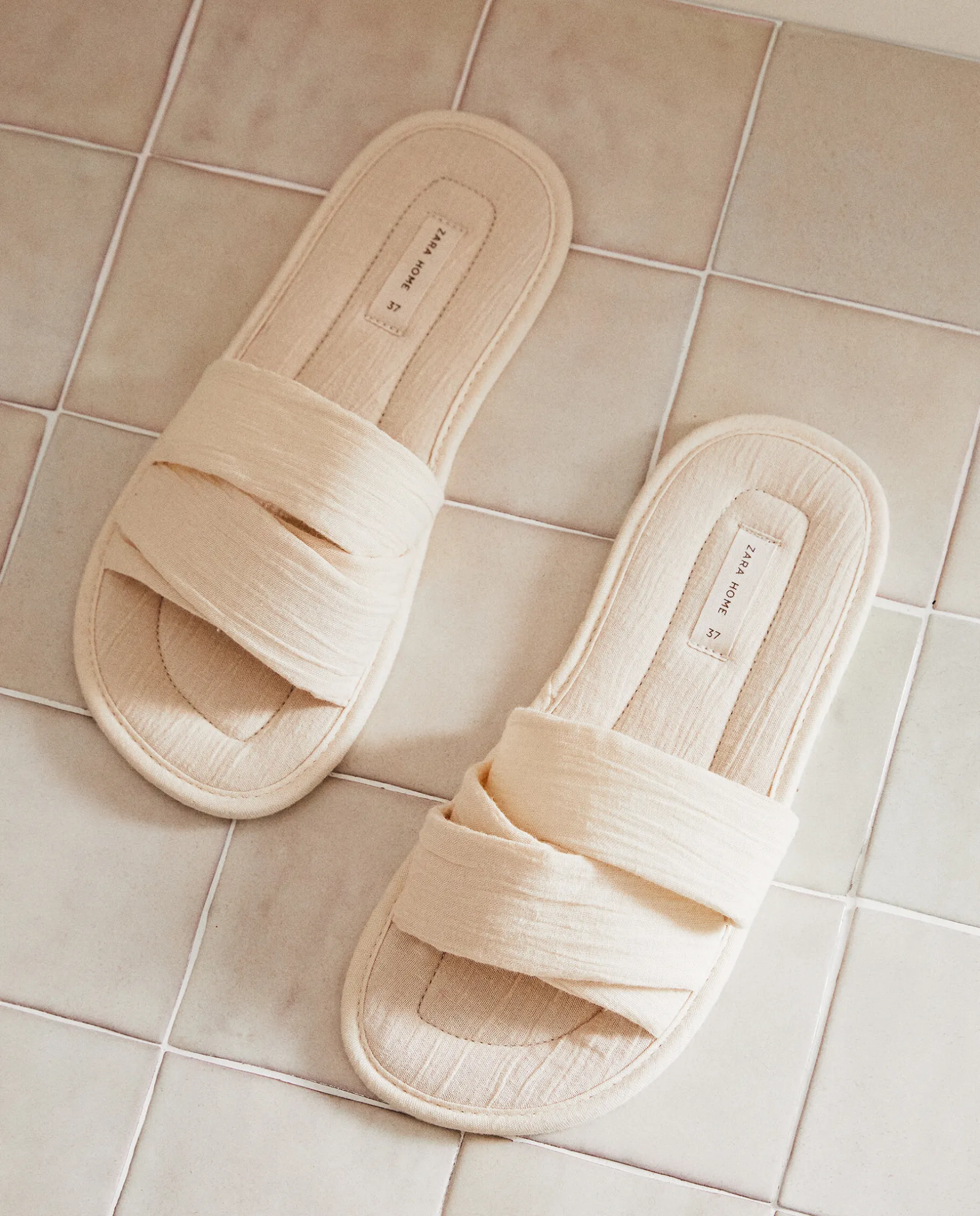 ZARA Home Muslin Open Slippers