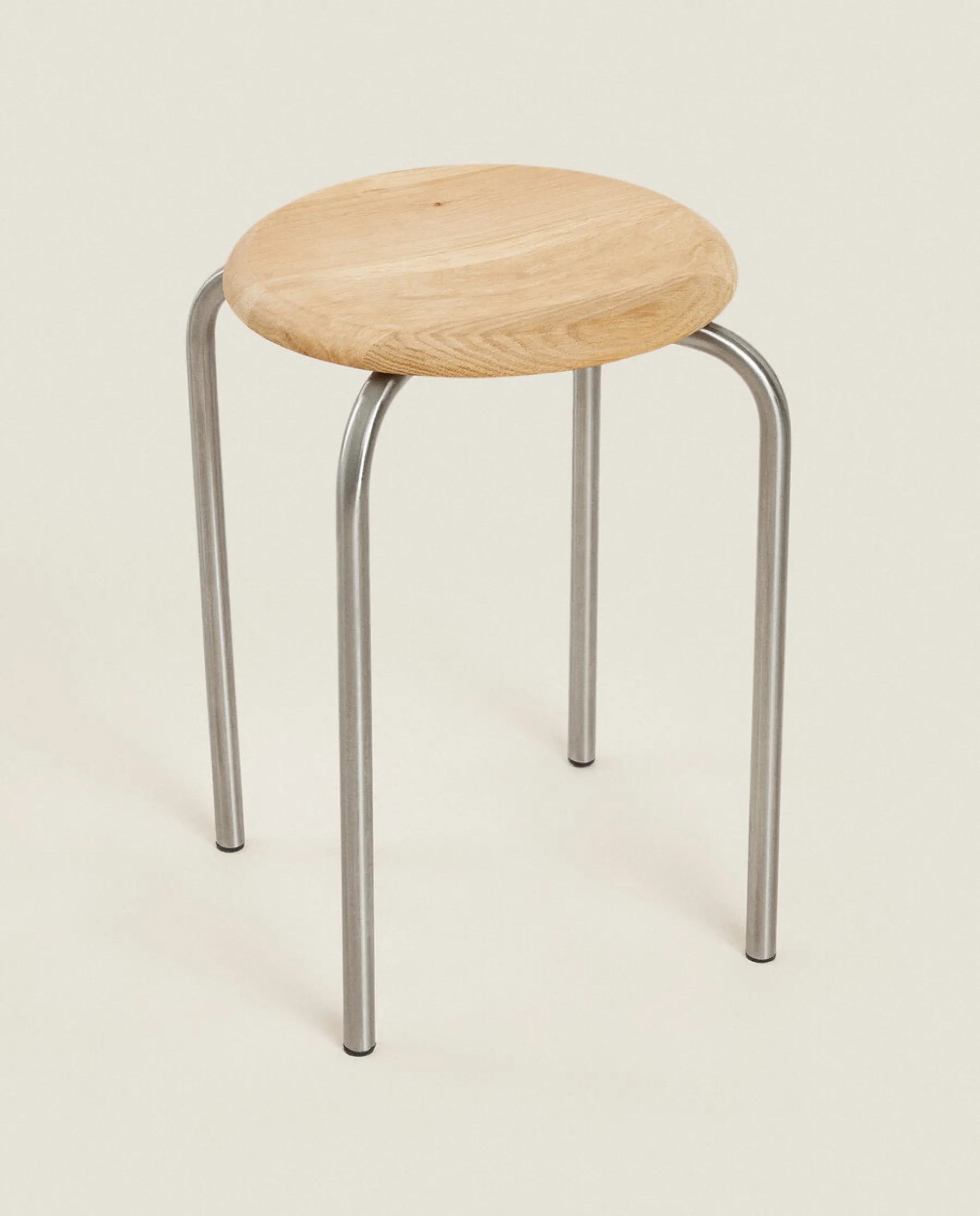 ZARA Home Oak And Steel Stool