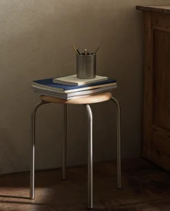 ZARA Home Oak And Steel Stool