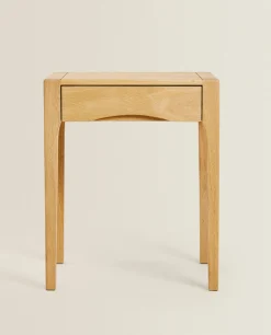 ZARA Home Oak Bedside Table With Drawer