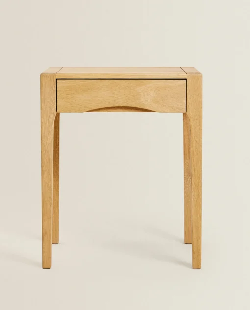 ZARA Home Oak Bedside Table With Drawer
