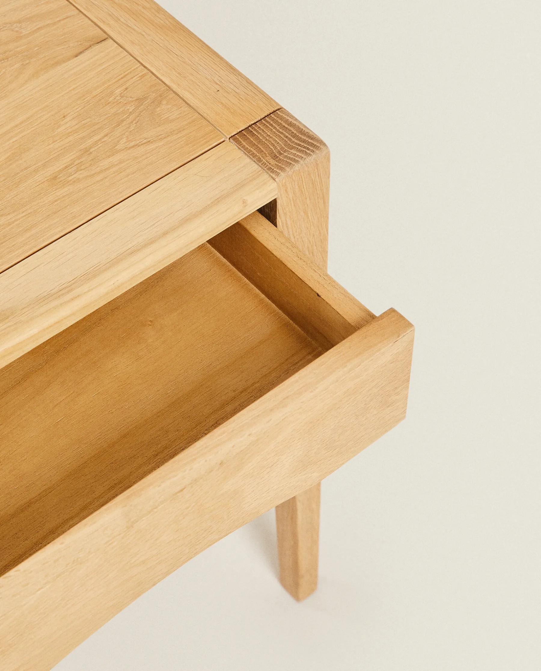 ZARA Home Oak Bedside Table With Drawer