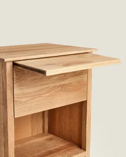 ZARA Home Oak Wood Bedside Table