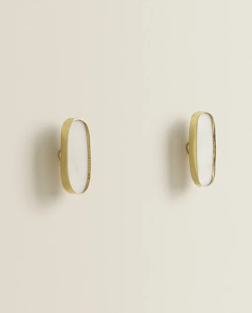 ZARA Home Oval Marble Door Knob (Pack Of 2)