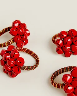 ZARA Home Pack Of Christmas Sleigh Bell Napkin Rings