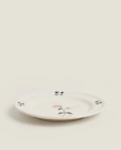 ZARA Home Painted Floral Dinner Plate