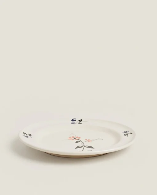 ZARA Home Painted Floral Dinner Plate