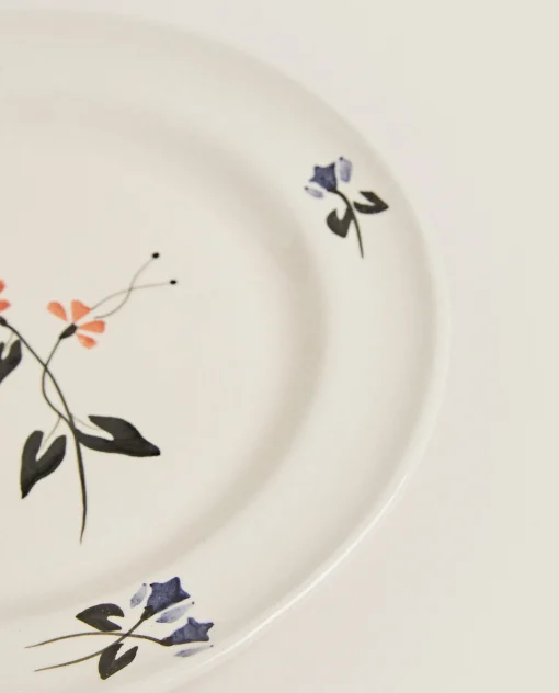 ZARA Home Painted Floral Dinner Plate