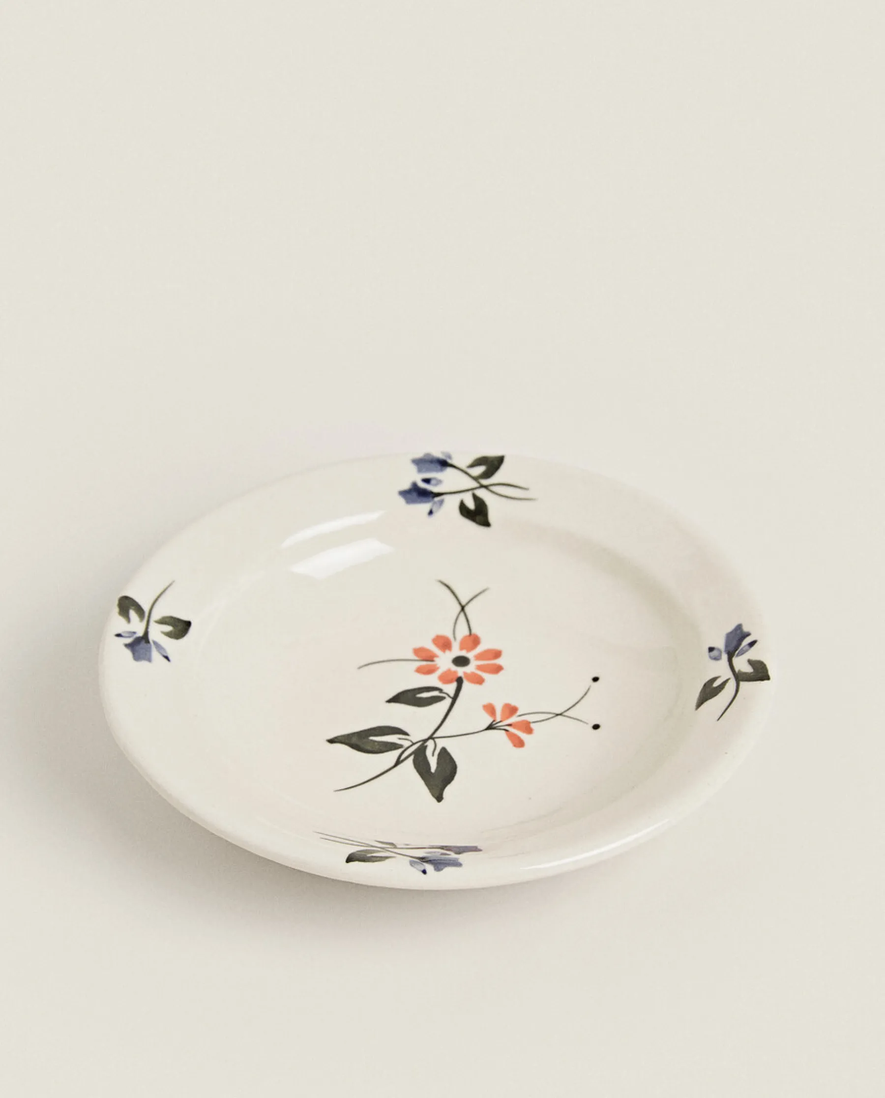 ZARA Home Painted Flower Soup Plate