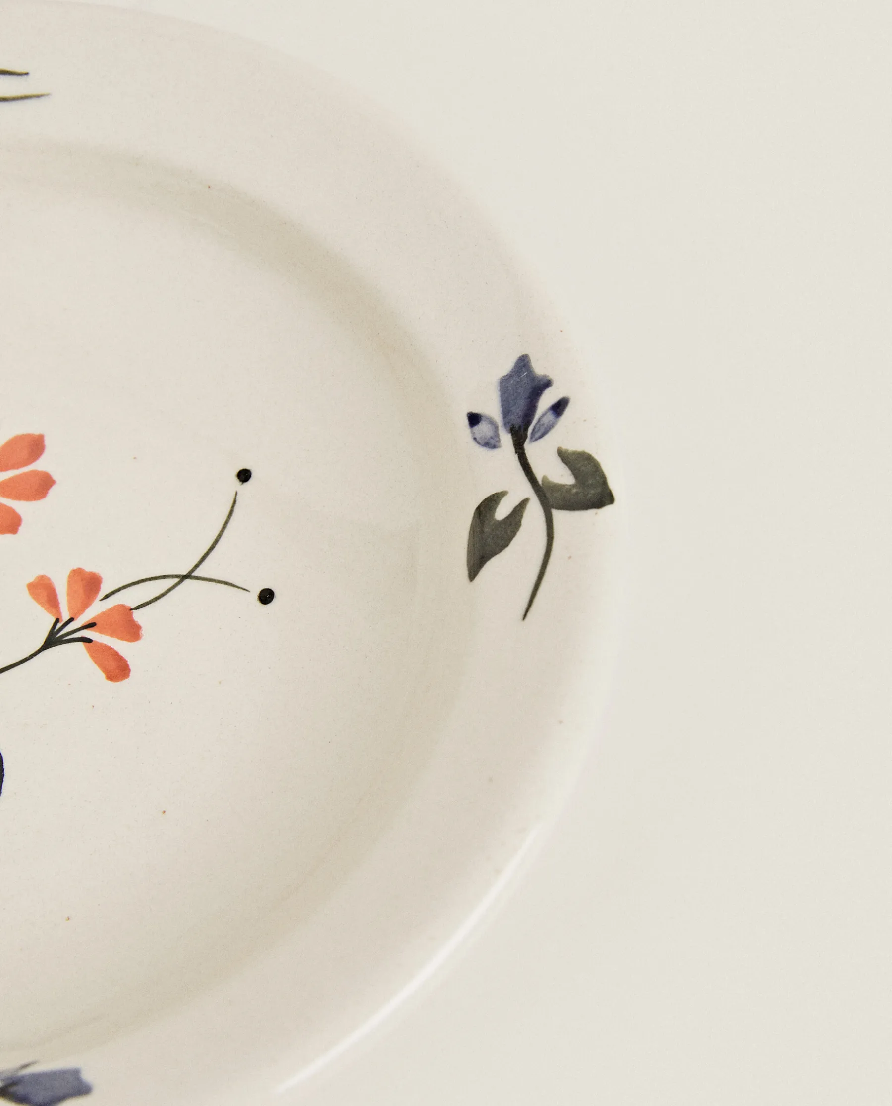 ZARA Home Painted Flower Soup Plate