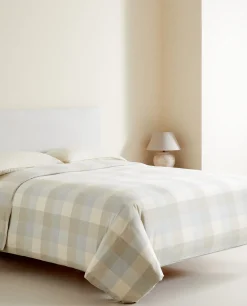ZARA Home Plaid Flannel Duvet Cover