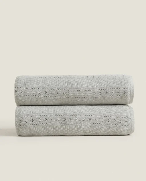 ZARA Home Pointelle Cotton Blanket