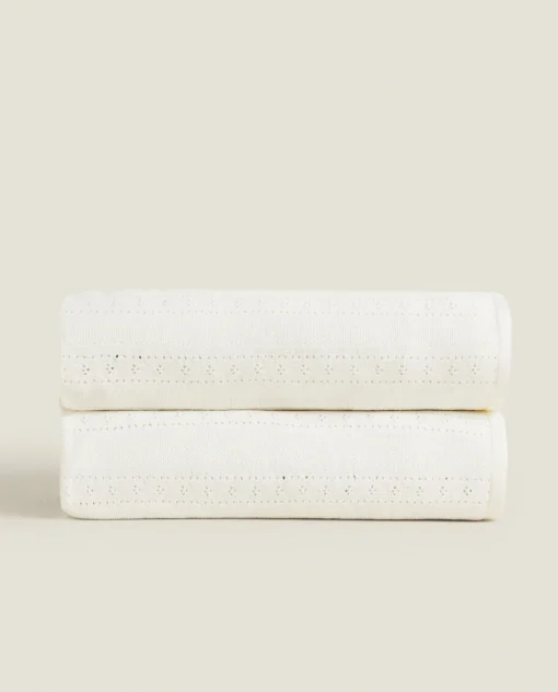 ZARA Home Pointelle Cotton Blanket
