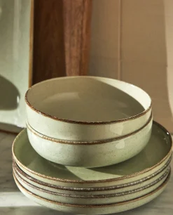 ZARA Home Porcelain Bowl With Antique Finish Rim