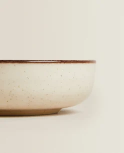 ZARA Home Porcelain Bowl With Antique Finish Rim