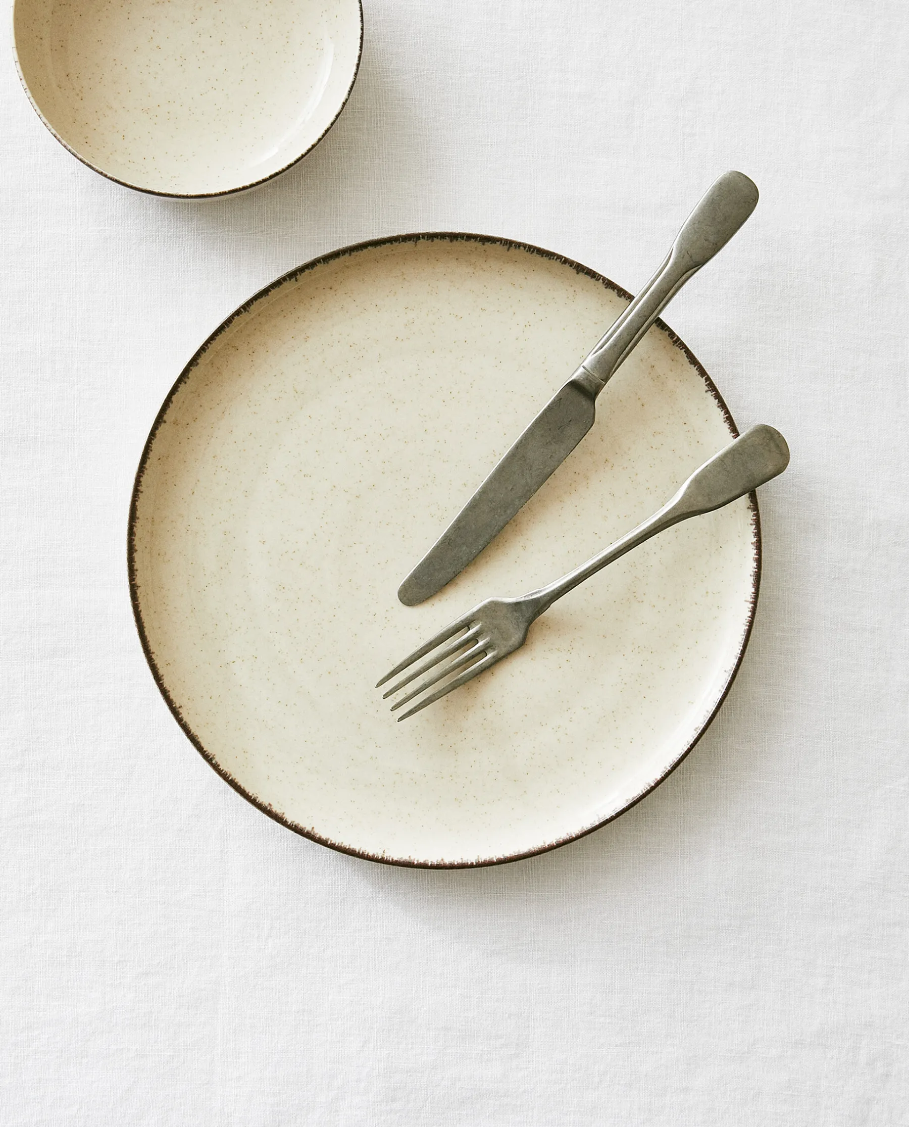 ZARA Home Porcelain Dinner Plate With Antique Finish Rim