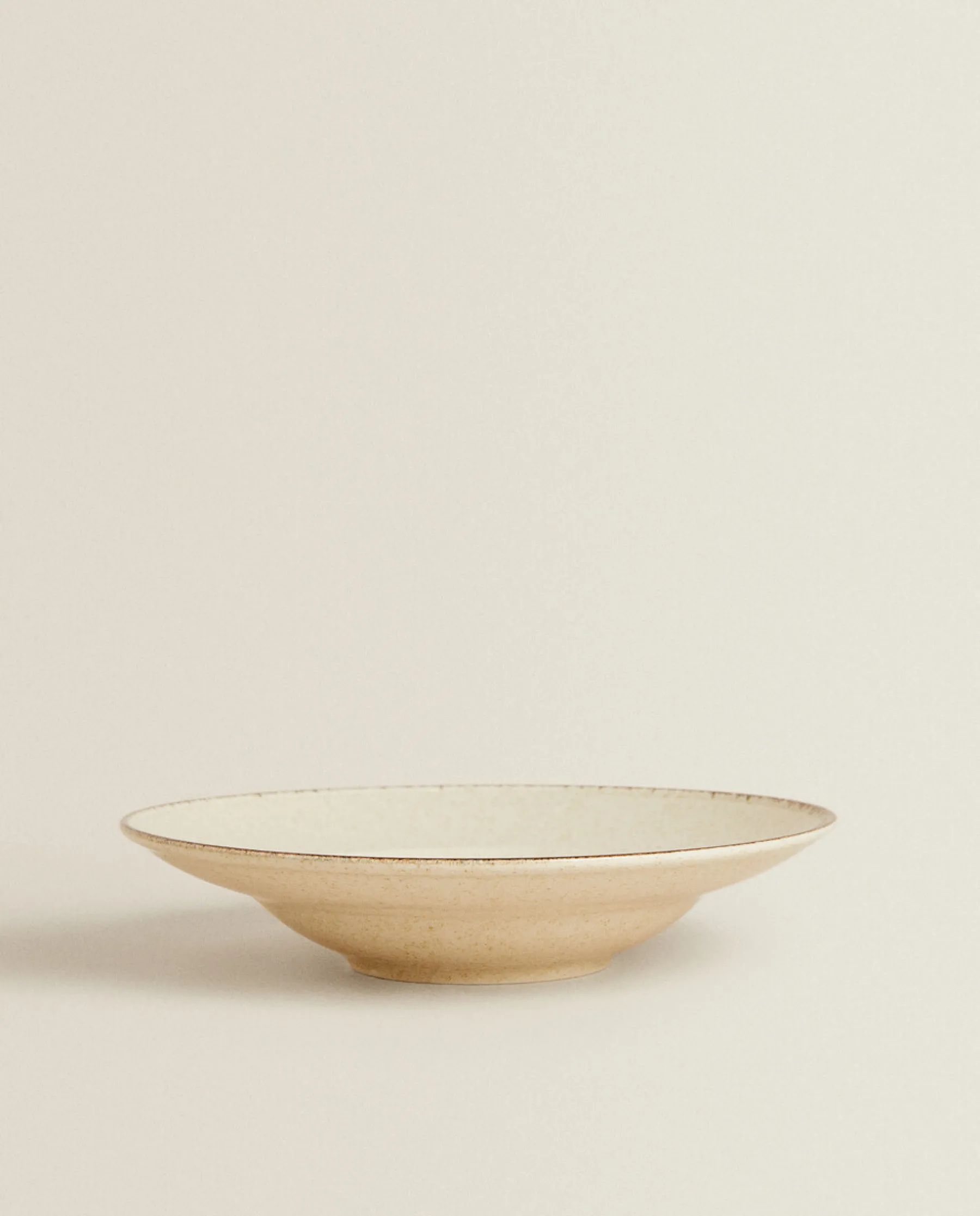 ZARA Home Porcelain Pasta Plate With Antique Finish Rim