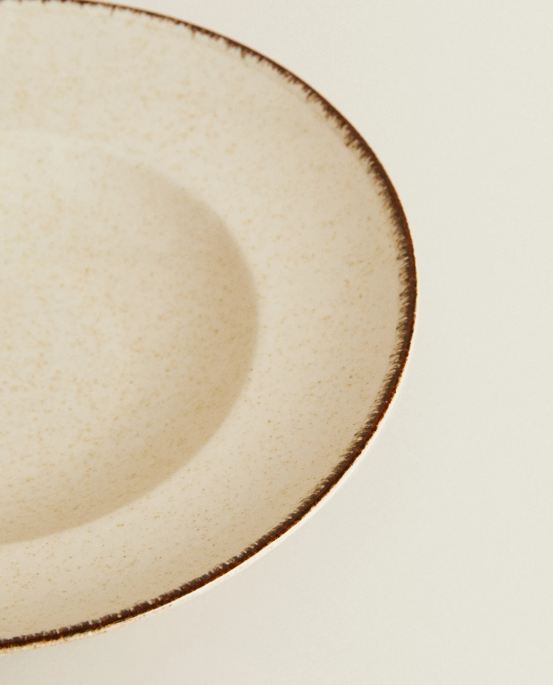 ZARA Home Porcelain Pasta Plate With Antique Finish Rim