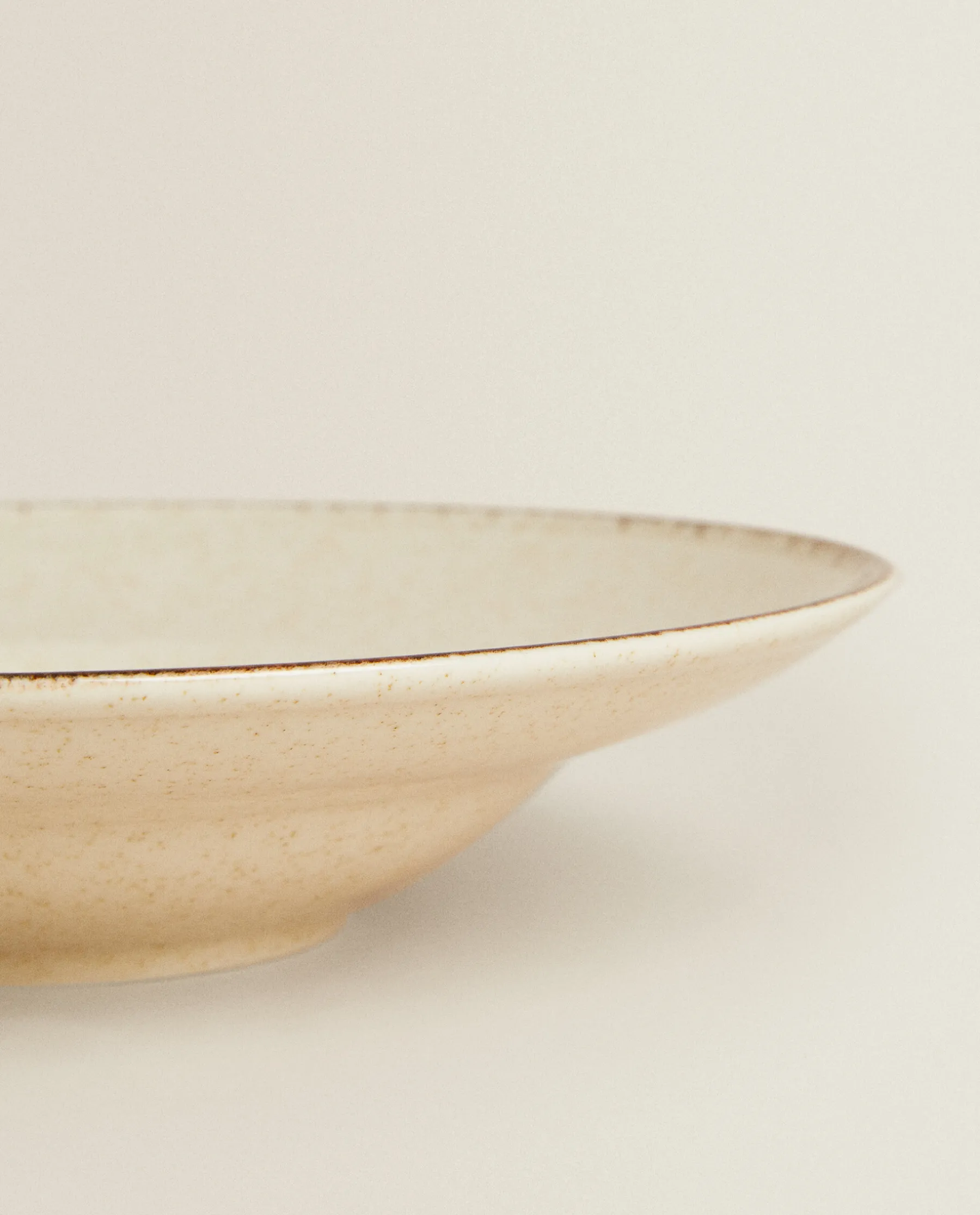 ZARA Home Porcelain Pasta Plate With Antique Finish Rim