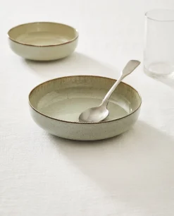 ZARA Home Porcelain Soup Plate With Antique Finish Rim