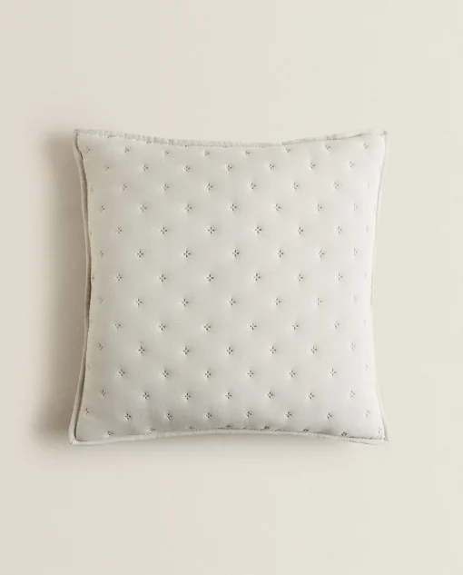 ZARA Home Quilted Dotted Throw Pillow Cover