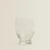 ZARA Home Raised Floral Design Glass Tumbler