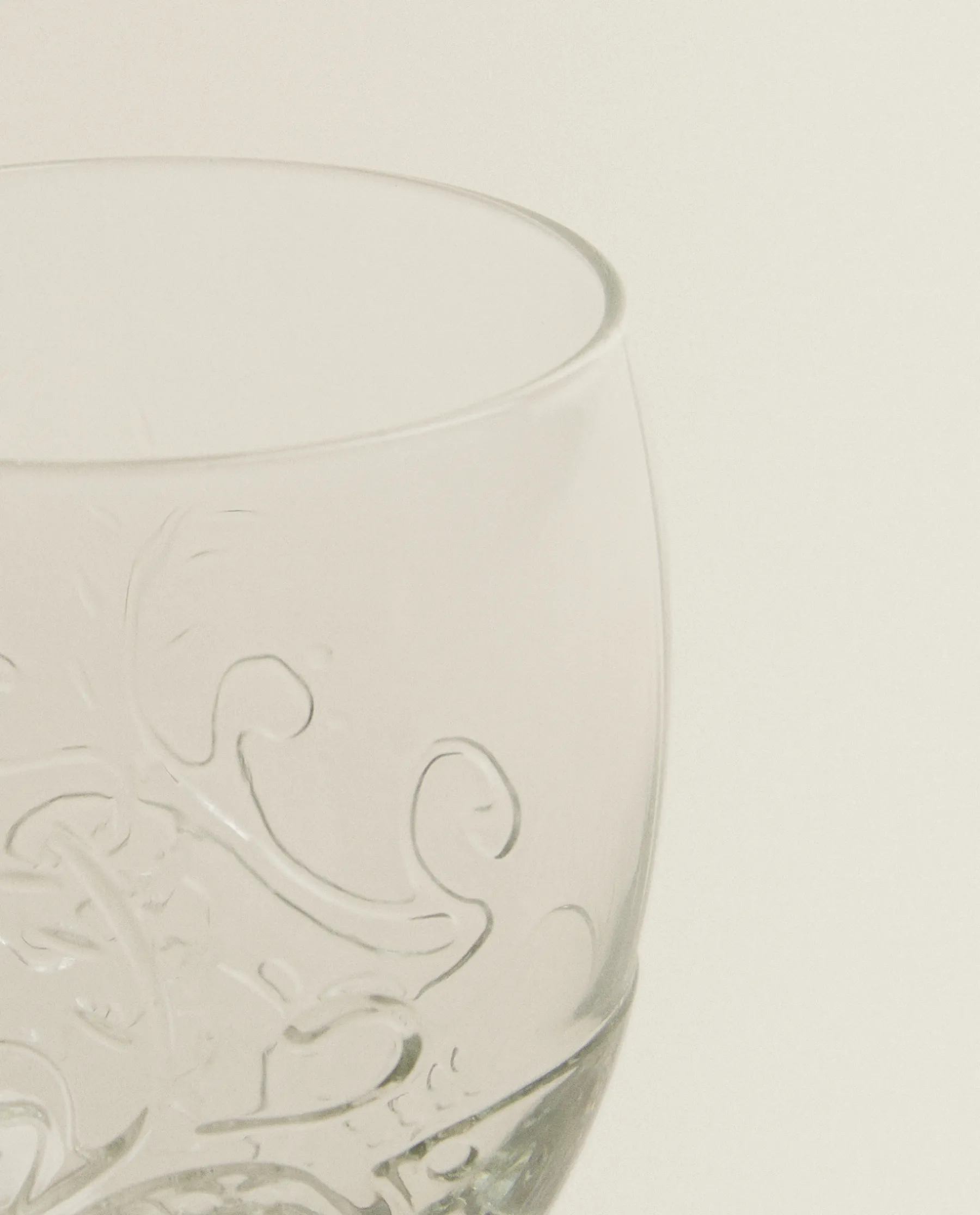 ZARA Home Raised Floral Design Glass Tumbler