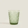 ZARA Home Raised Floral Design Glass Tumbler