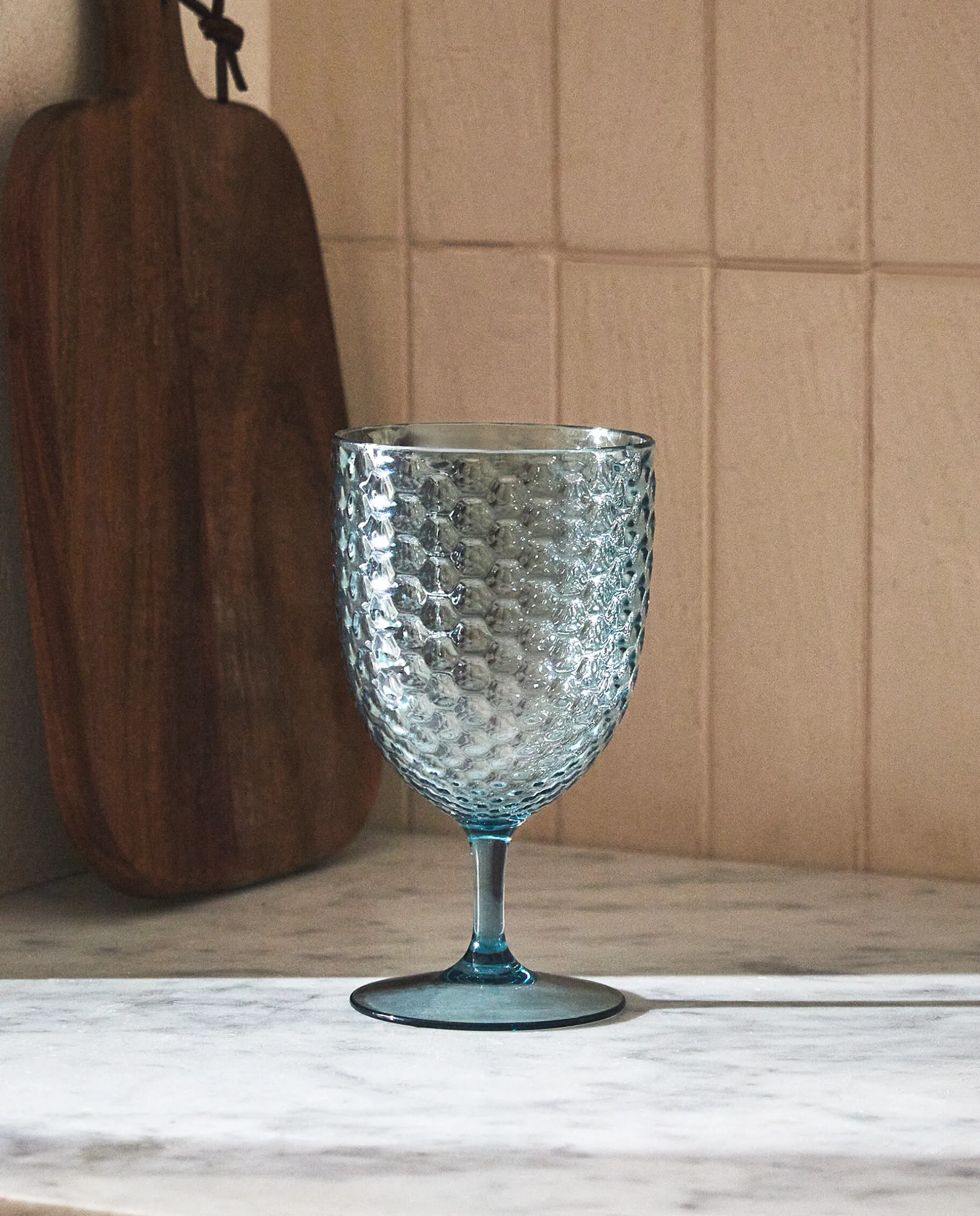ZARA Home Raised Honeycomb Design Wine Glass