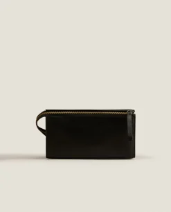 ZARA Home Rigid Leather Cosmetic Bag