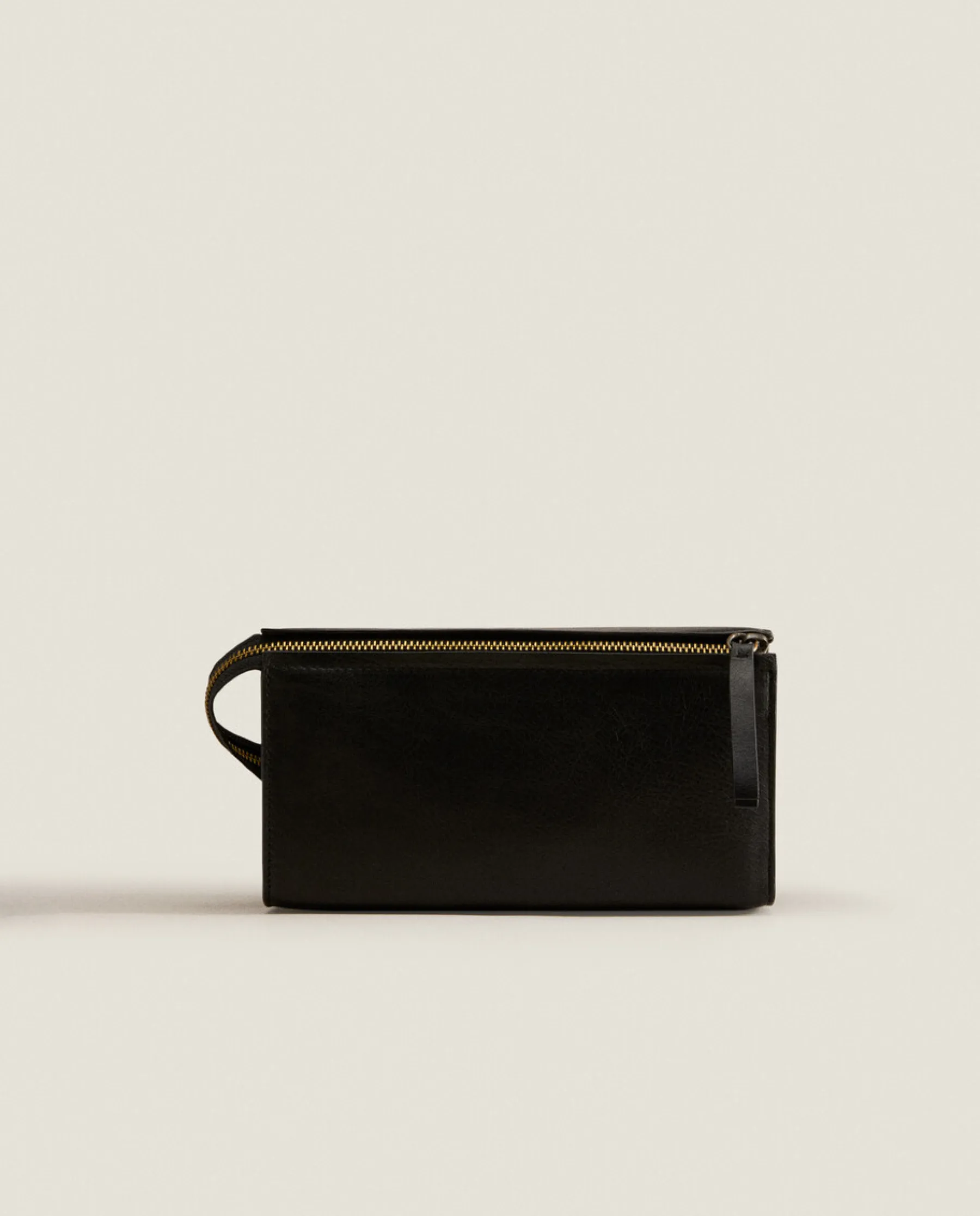 ZARA Home Rigid Leather Cosmetic Bag