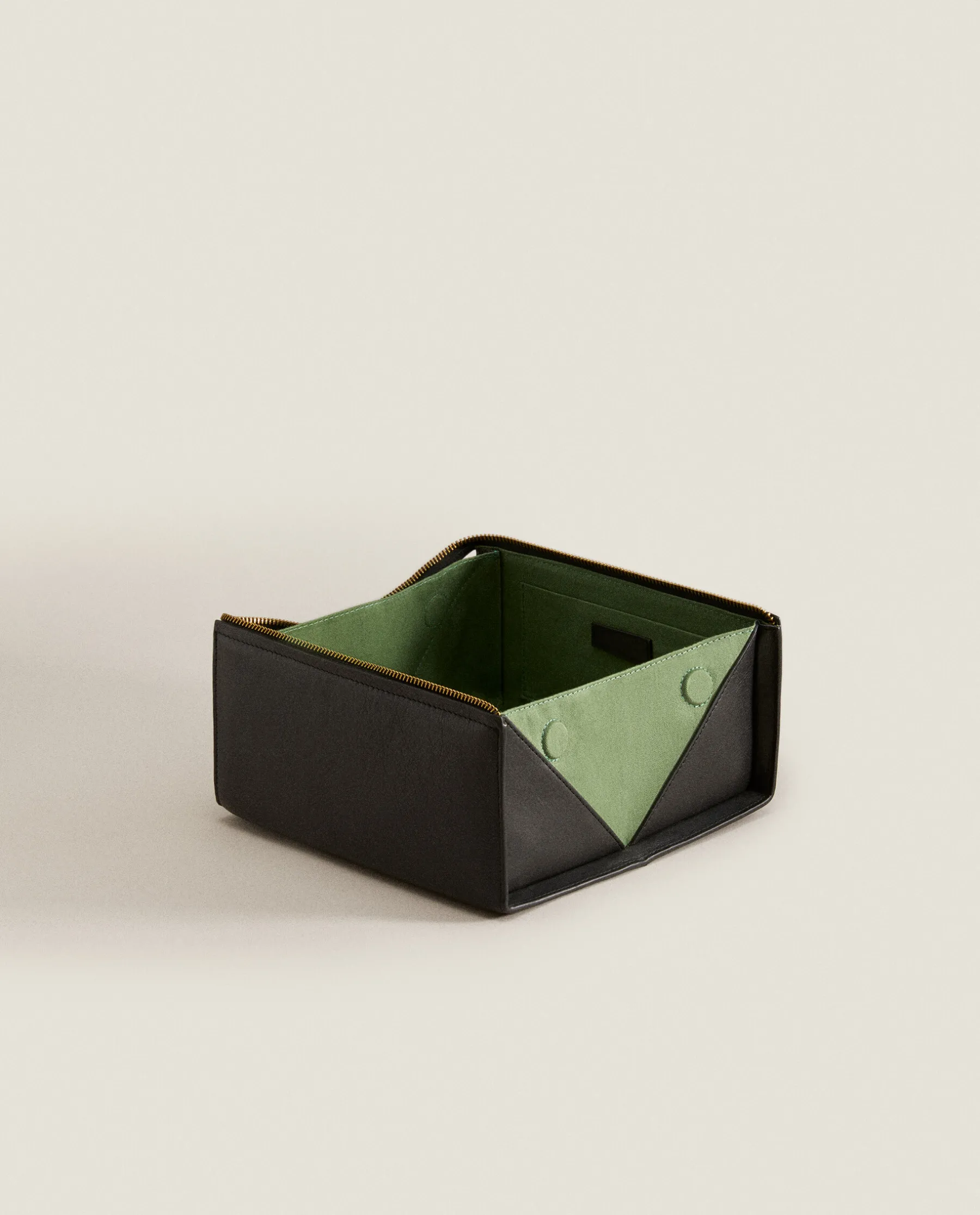 ZARA Home Rigid Leather Cosmetic Bag