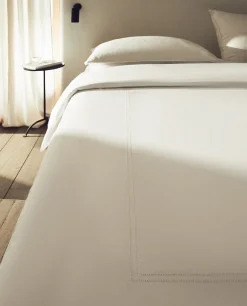 ZARA Home Sateen Flat Sheet With Double Hemstitching