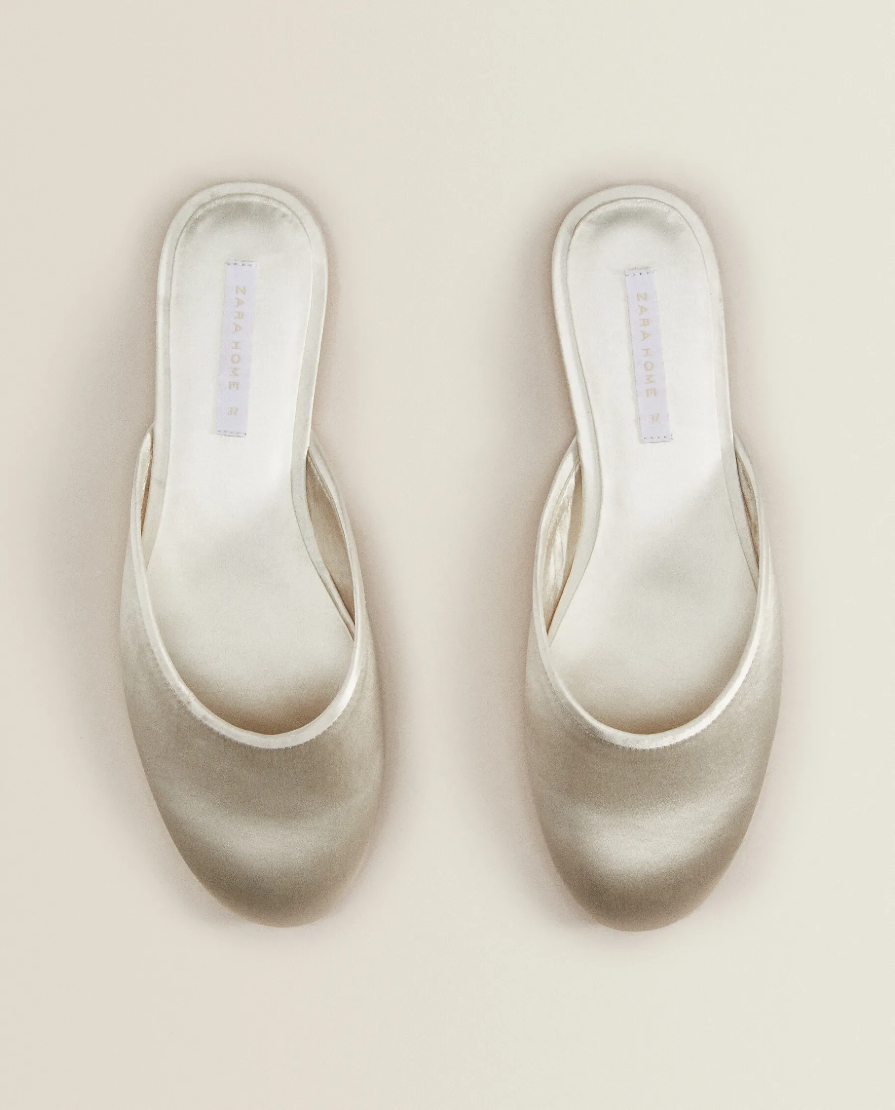 ZARA Home Sateen Slingback Slippers