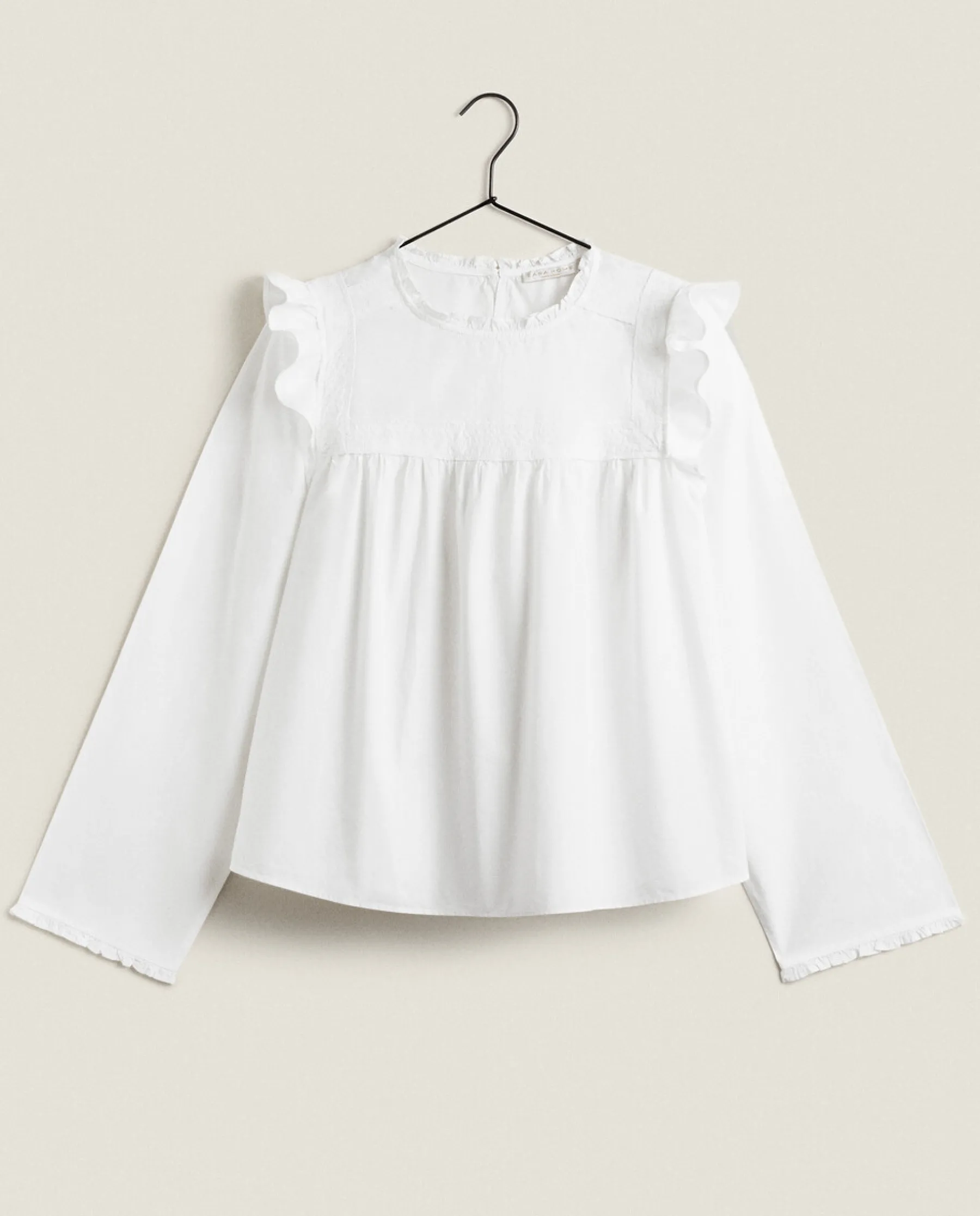 ZARA Home Shirt With Lace Trim & Ruffles