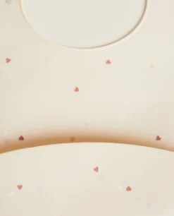 ZARA Home Silicone Heart Print Bib
