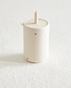 ZARA Home Silicone Heart Tumbler With Straw