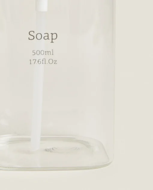 ZARA Home Slogan Borosilicate Glass Soap Dispenser