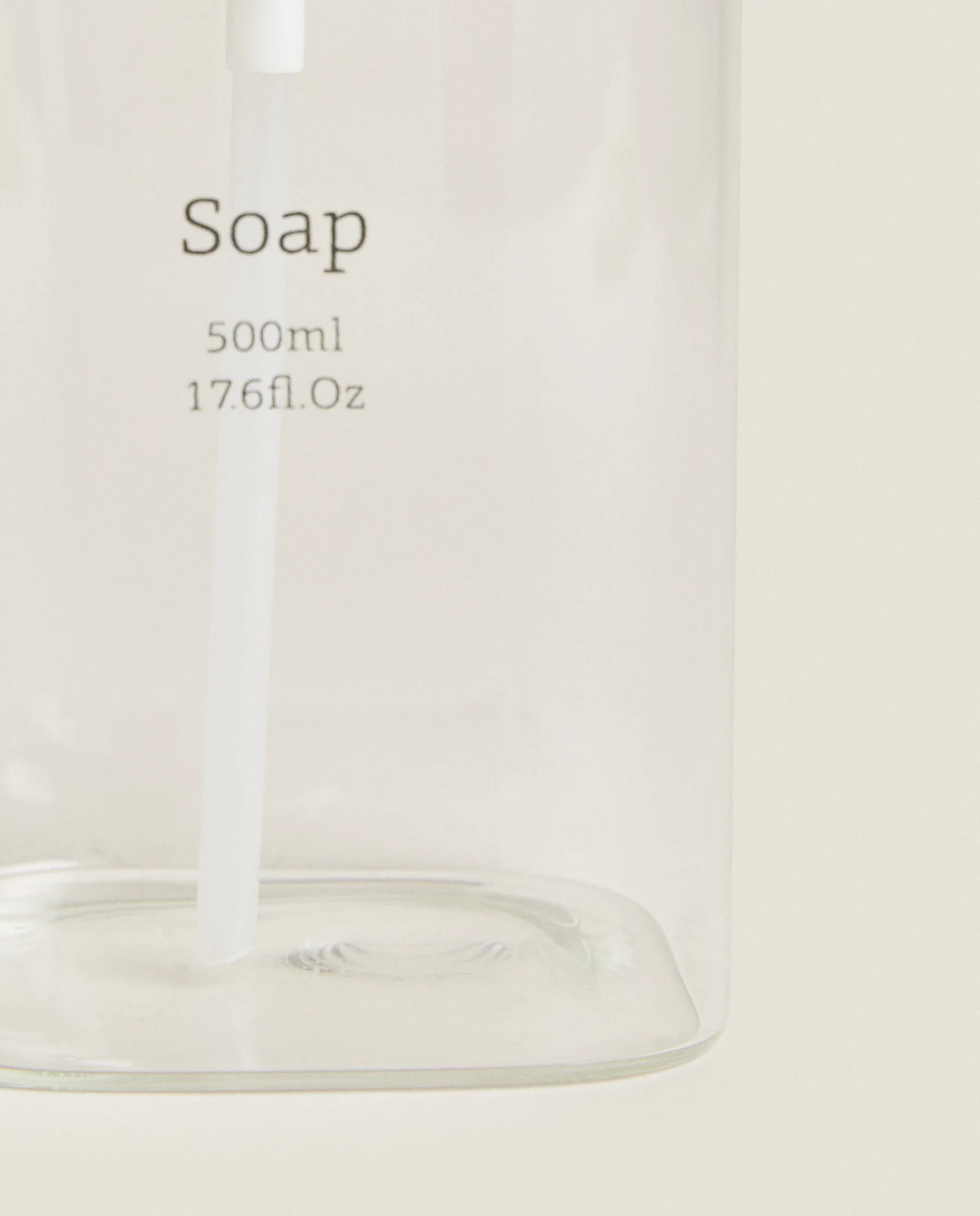 ZARA Home Slogan Borosilicate Glass Soap Dispenser