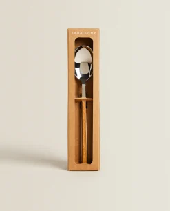 ZARA Home 4-Spoon Box With Wood Pattern Handles