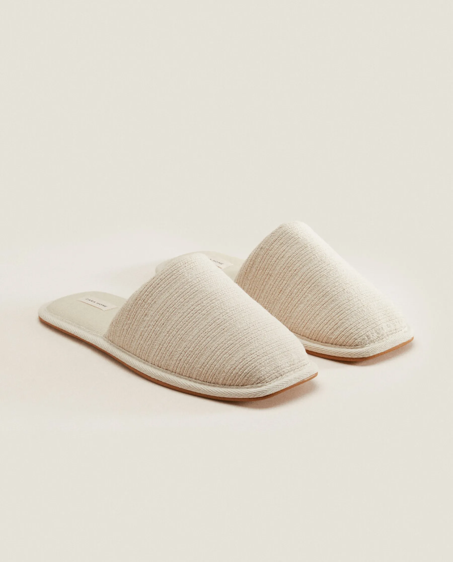 ZARA Home Square Toe Fabric Slippers