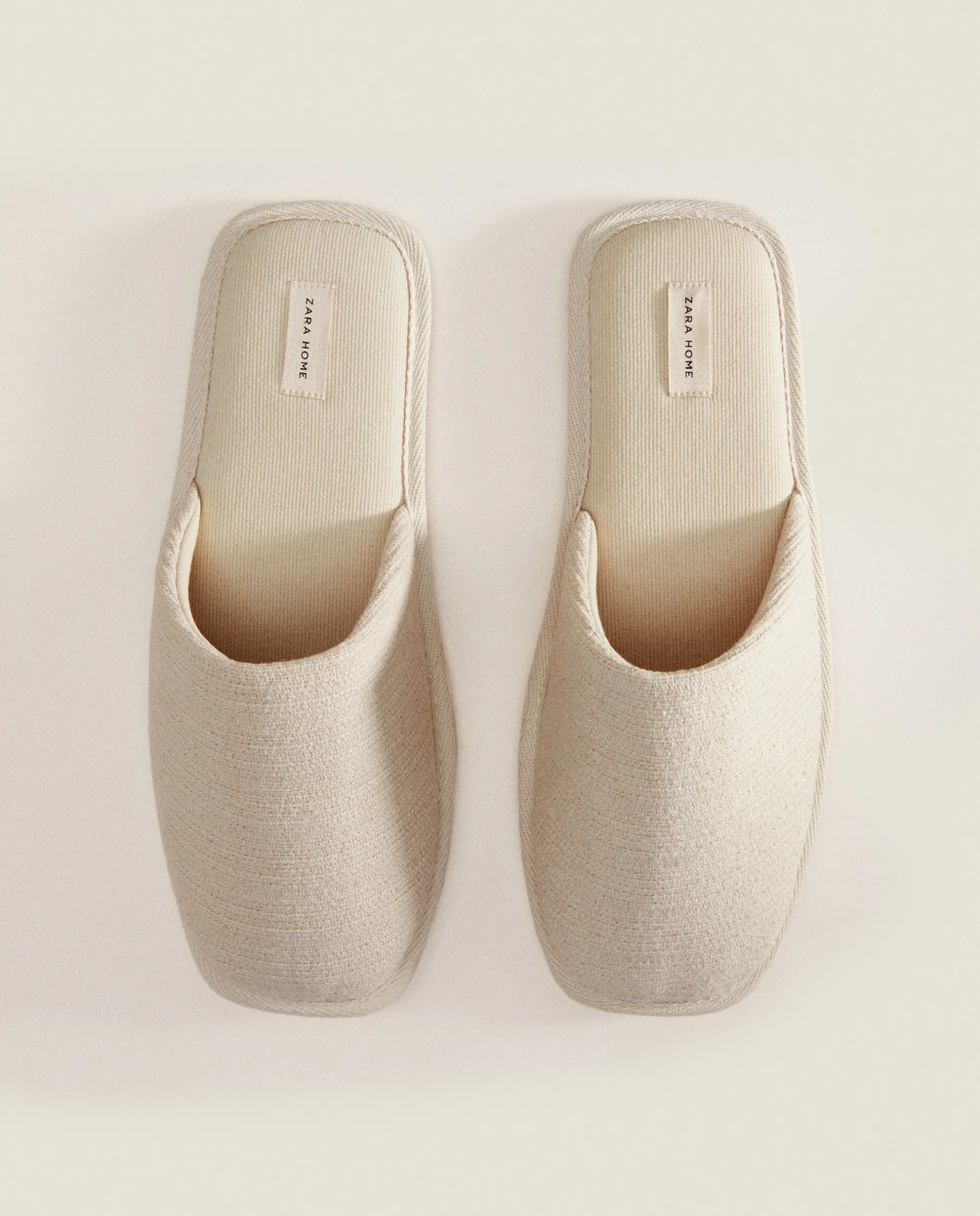 ZARA Home Square Toe Fabric Slippers