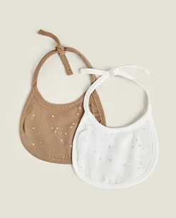 ZARA Home Star Print Muslin Bibs (Set Of 2)